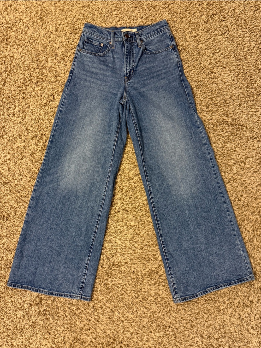 Levi's 728 High Rise Wide Leg Vintage-Style Jeans in Medium Blue